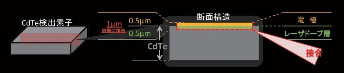 CdTe検出素子の断面構造の図